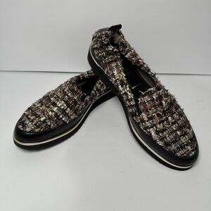 Ron White made Italy Black, Brown, Pink Women’s Tweed Loafers size 5.5